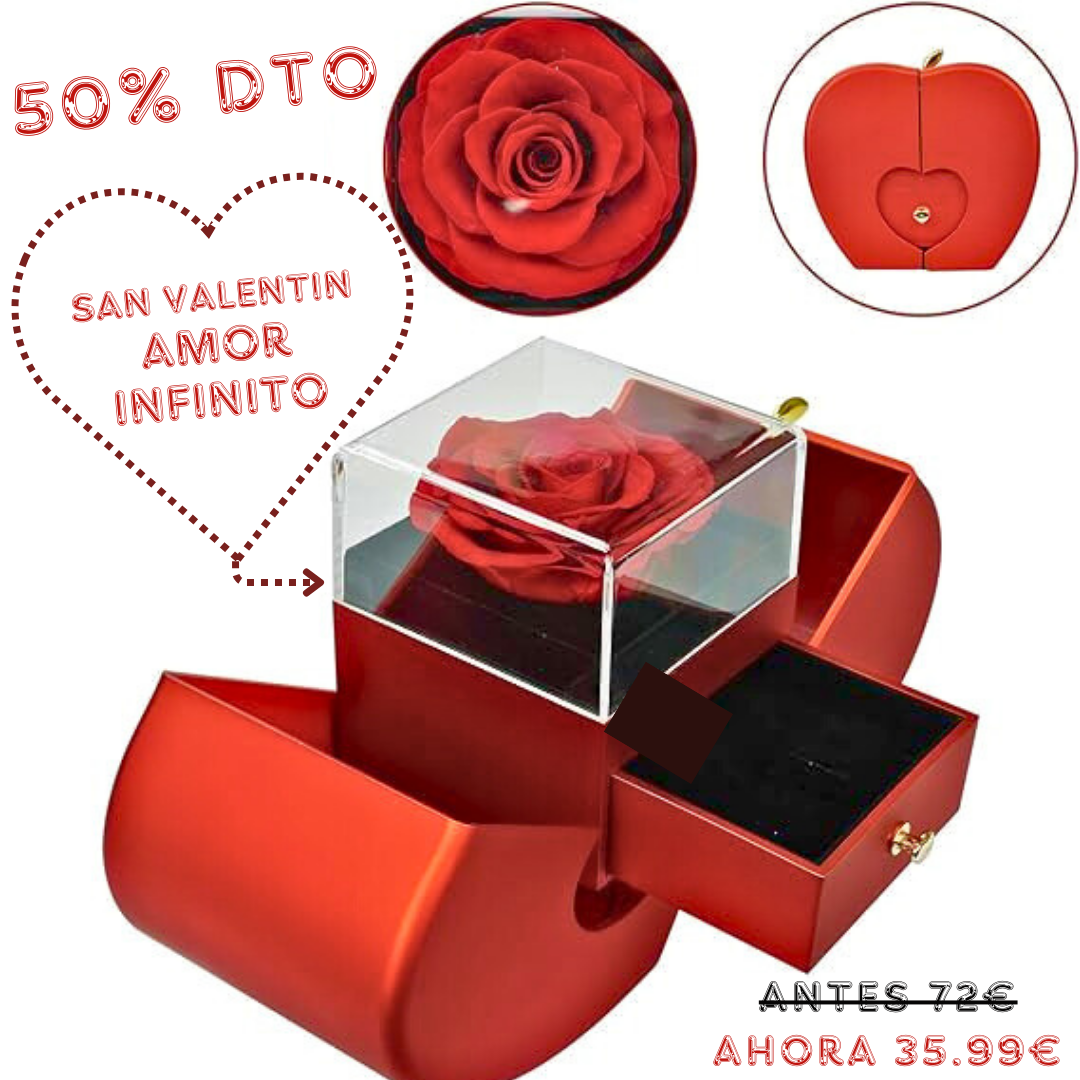 Caja Amor Infinito: Rosa y Amor para Siempre