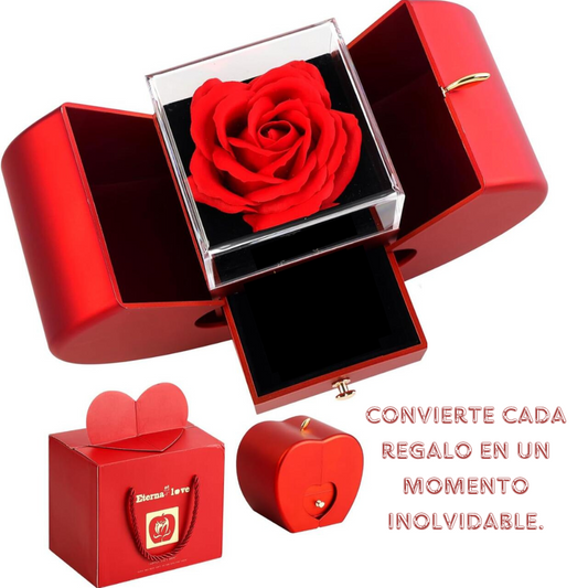 CAJA AMOR INFINITO: ROSA Y AMOR PARA SIEMPRE