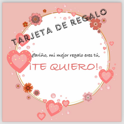 Rosa Preservada y Colgante Corazón Amor infinito + Tarjeta  Regalo "Te quiero"